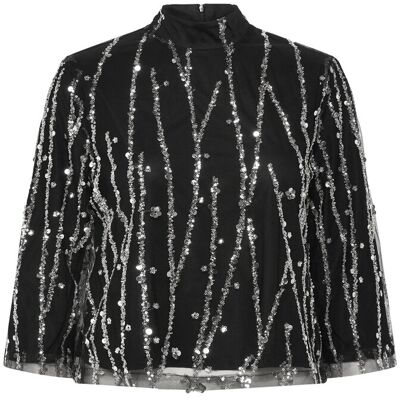 Bruuns Bazaar Daffibbignaras Blouse 34 BLACK W SILVER 34 Bruuns Bazaar Daffibbignaras Blouse 34 BLACK W SILVER 34