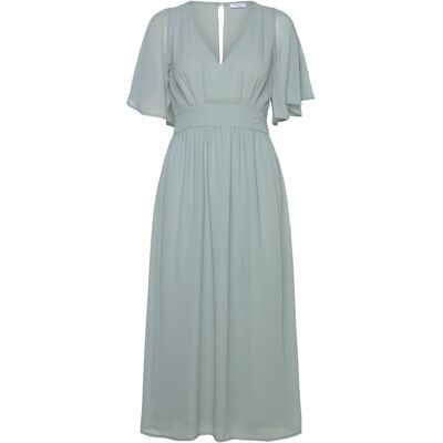 Bubbleroom Butterfly Sleeve Midi Dress 36 DUSTY GREEN 36 Bubbleroom Butterfly Sleeve Midi Dress 36 DUSTY GREEN 36