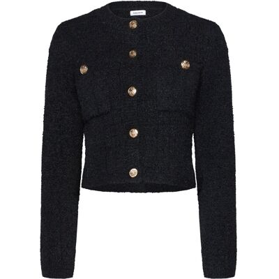 Bubbleroom Button Knitted Jacket M BLACK M Bubbleroom Button Knitted Jacket M BLACK M