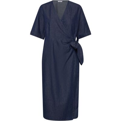 Bubbleroom Denim Wrap Dress 36-38 DARK BLUE 36-38 Bubbleroom Denim Wrap Dress 36-38 DARK BLUE 36-38