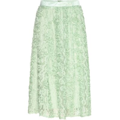 Bubbleroom 3D Flower Midi Skirt XS DUSTY GREEN XS Bubbleroom 3D Flower Midi Skirt XS DUSTY GREEN XS