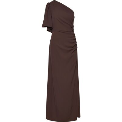 Bubbleroom Ruched One Shoulder Gown 42 BROWN 42 Bubbleroom Ruched One Shoulder Gown 42 BROWN 42