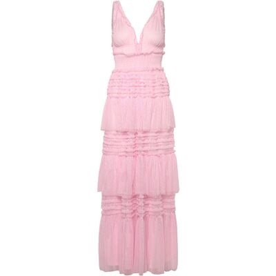 Bubbleroom Frill Dotted Tulle Gown 42 LIGHT PINK 42 Bubbleroom Frill Dotted Tulle Gown 42 LIGHT PINK 42