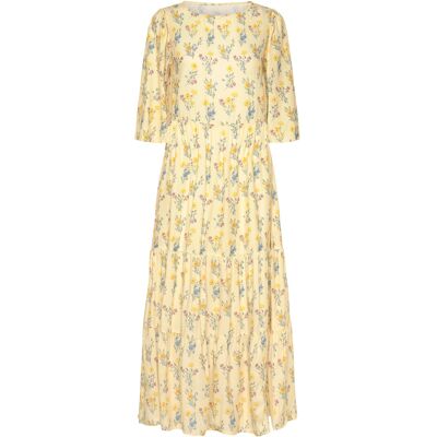 Bubbleroom Butterfly Sleeve Maxi Dress M LIGHT YELLOW/PATTERNED M Bubbleroom Butterfly Sleeve Maxi Dress M LIGHT YELLOW/PATTERNED M