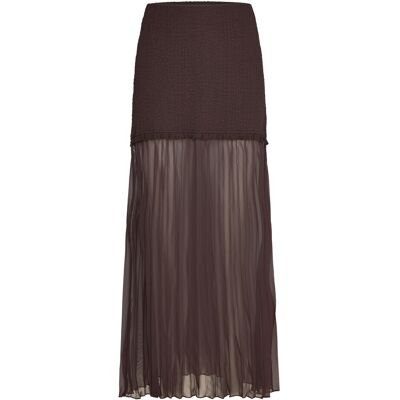 Bubbleroom Strucure Combined Maxi Skirt M BROWN M Bubbleroom Strucure Combined Maxi Skirt M BROWN M