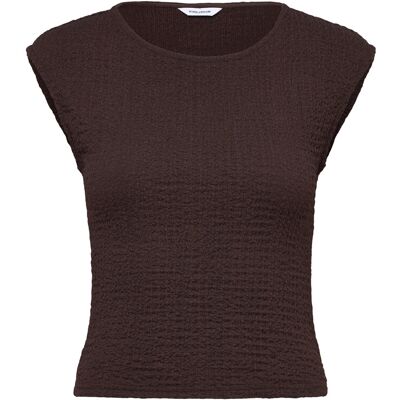 Bubbleroom Structure Cap Sleeve Top M BROWN M Bubbleroom Structure Cap Sleeve Top M BROWN M