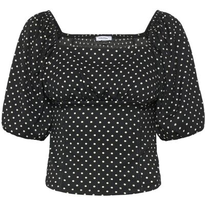 Bubbleroom Volume Sleeve Top XL BLACK/DOTTED XL Bubbleroom Volume Sleeve Top XL BLACK/DOTTED XL