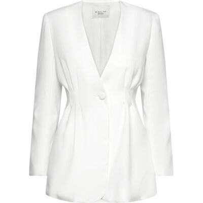 Malina Juno Collarless Suit Blazer XS IVORY XS Malina Juno Collarless Suit Blazer XS IVORY XS