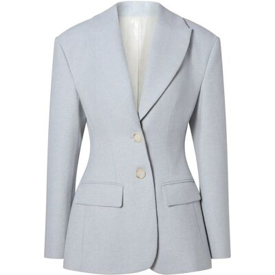 Malina Ella Tailored Peplum Blazer L BLUE FISHBONE L Malina Ella Tailored Peplum Blazer L BLUE FISHBONE L
