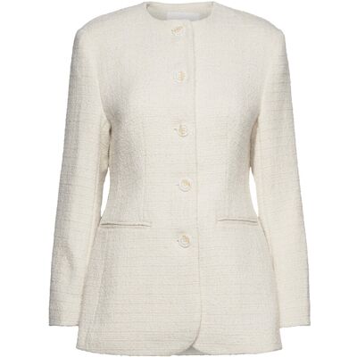 Malina Carol Fitted Round Neck Blazer XL CREAM XL Malina Carol Fitted Round Neck Blazer XL CREAM XL