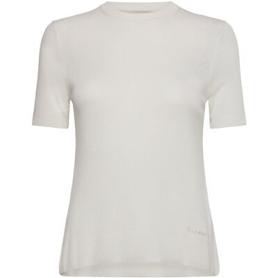 Calvin Fine Gauge Viscose Short Sleeve XS TOFU XS Calvin Fine Gauge Viscose Short Sleeve XS TOFU XS