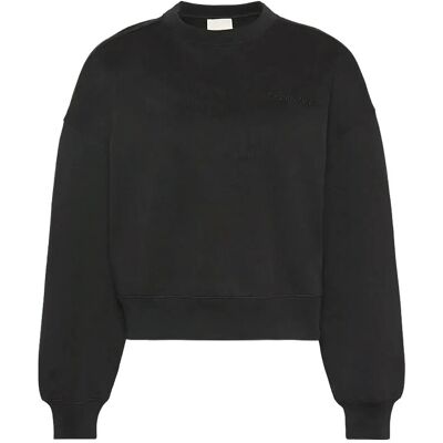 Calvin A- Logo Emb French Terry Crewnec XS BLACK XS Calvin A- Logo Emb French Terry Crewnec XS BLACK XS