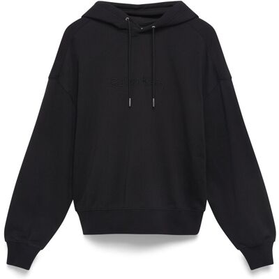 Calvin A- Logo Emb French Terry Po Hood S BLACK S Calvin A- Logo Emb French Terry Po Hood S BLACK S