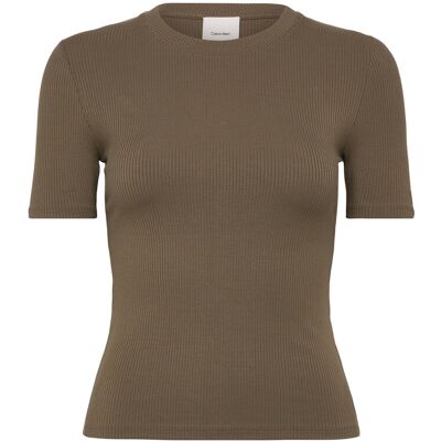 Calvin A- Modal Rib Tee (Essential) S CAPERS S Calvin A- Modal Rib Tee (Essential) S CAPERS S