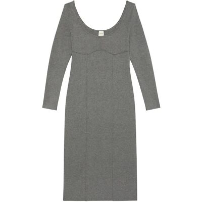 Calvin Half Milano Ls Midi Dress M B30 GREY HEATHER M Calvin Half Milano Ls Midi Dress M B30 GREY HEATHER M