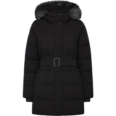 Calvin Belted Matte Quilted Jacket With M BLACK M Calvin Belted Matte Quilted Jacket With M BLACK M
