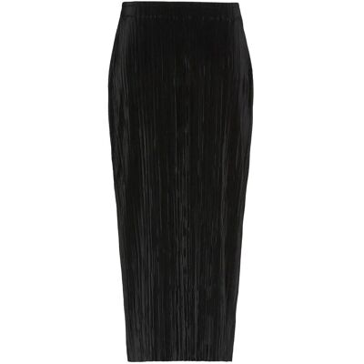 Calvin Plisse Midi Skirt XS BLACK XS Calvin Plisse Midi Skirt XS BLACK XS