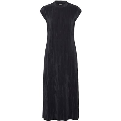 Calvin Plisse Midi Dress L EBONY L Calvin Plisse Midi Dress L EBONY L