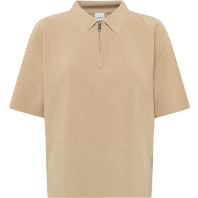 Calvin Ss Tailored Knit Collar Zip Top XXL TANNIN XXL Calvin Ss Tailored Knit Collar Zip Top XXL TANNIN XXL