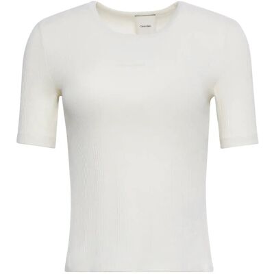 Calvin Hs Varigated Rib Nano Logo Cneck S TOFU S Calvin Hs Varigated Rib Nano Logo Cneck S TOFU S