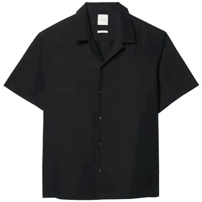 Calvin Ss Camp Collar Drapey Lyocell Ea XS BLACK XS Calvin Ss Camp Collar Drapey Lyocell Ea XS BLACK XS