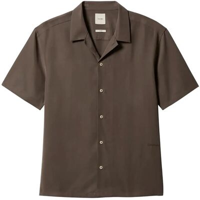 Calvin Ss Camp Collar Drapey Lyocell Ea S WARM OAK S Calvin Ss Camp Collar Drapey Lyocell Ea S WARM OAK S