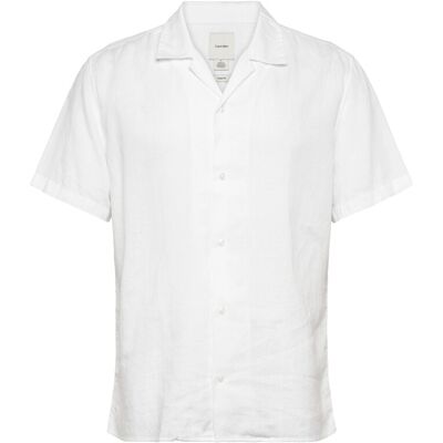 Calvin Ss Camp Collar Solid Linen Class M BRILLIANT WHITE M Calvin Ss Camp Collar Solid Linen Class M BRILLIANT WHITE M