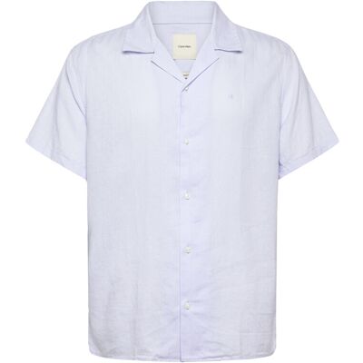 Calvin Ss Camp Collar Solid Linen Class M HEAVENLY IRIS M Calvin Ss Camp Collar Solid Linen Class M HEAVENLY IRIS M