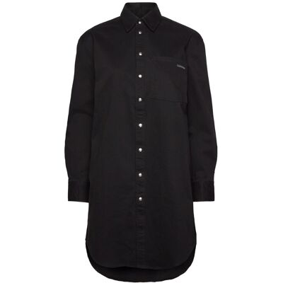 Calvin Cotton Relaxed Shirt Dress S CK BLACK S Calvin Cotton Relaxed Shirt Dress S CK BLACK S
