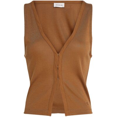 Calvin Soft Touch Sleeveless Cardigan L NUTHATCH L Calvin Soft Touch Sleeveless Cardigan L NUTHATCH L