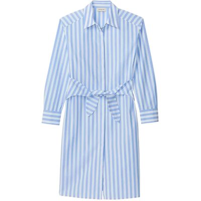 Calvin Yarndye Cotton Poplin Shirtdress XXS BLUE DESCENT TWO COLOR WIDE STRIPE XXS Calvin Yarndye Cotton Poplin Shirtdress XXS BLUE DESCENT TWO COLOR WIDE STRIPE XXS