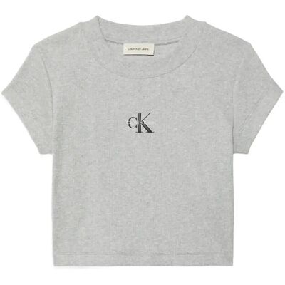 Calvin Monologo Baby Rib Tee XXS BC06 GREY HEATHER XXS Calvin Monologo Baby Rib Tee XXS BC06 GREY HEATHER XXS