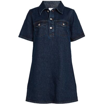 Calvin Popover Denim Dress Dark Ck Blue XXS DARK CK BLUE XXS Calvin Popover Denim Dress Dark Ck Blue XXS DARK CK BLUE XXS
