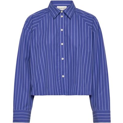 Calvin Yd Stripe Boxy Cropped Shirt S 19142 CSW25S_W015+6_AMPARO S Calvin Yd Stripe Boxy Cropped Shirt S 19142 CSW25S_W015+6_AMPARO S
