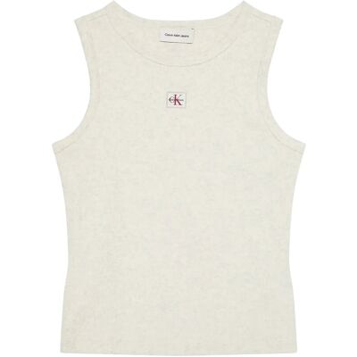 Calvin Woven Label 2X2 Baby Rib Tank XXS VANILLA HEATHER XXS Calvin Woven Label 2X2 Baby Rib Tank XXS VANILLA HEATHER XXS