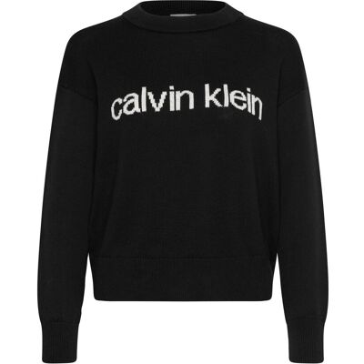 Calvin Cotton Graphic Pullover XXS BLACK XXS Calvin Cotton Graphic Pullover XXS BLACK XXS