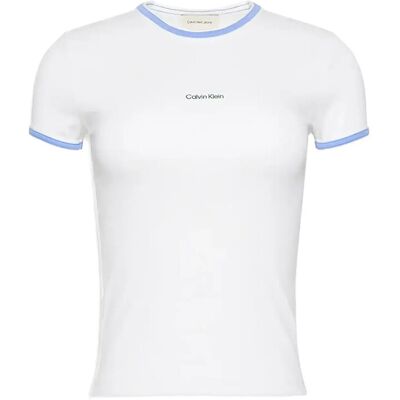 Calvin Ss Color Block Cotton Rib Baby T XXS BRILLIANT WHITE XXS Calvin Ss Color Block Cotton Rib Baby T XXS BRILLIANT WHITE XXS
