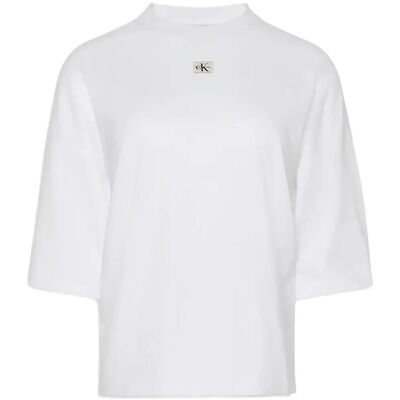 Calvin Ss Heritage Label Oversized Tee XXS BRILLIANT WHITE XXS Calvin Ss Heritage Label Oversized Tee XXS BRILLIANT WHITE XXS