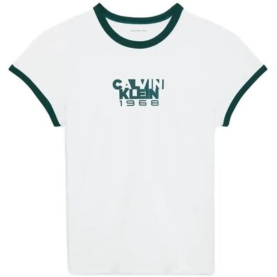 Calvin Ss 1968 Graphic Baby Tee M BRILLIANT WHITE M Calvin Ss 1968 Graphic Baby Tee M BRILLIANT WHITE M