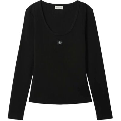 Calvin Ls Heritage Label Scoop Nck XXS BLACK XXS Calvin Ls Heritage Label Scoop Nck XXS BLACK XXS