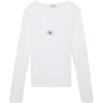 Calvin Ls Heritage Label Scoop Nck XXS BRILLIANT WHITE XXS Calvin Ls Heritage Label Scoop Nck XXS BRILLIANT WHITE XXS