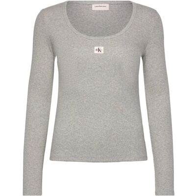 Calvin Ls Heritage Label Scoop Nck XXS HISTORY GREY HEATHER XXS Calvin Ls Heritage Label Scoop Nck XXS HISTORY GREY HEATHER XXS
