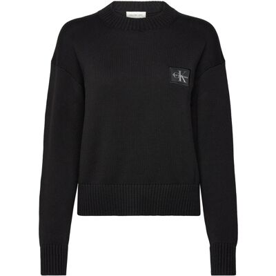 Calvin Ck Embro Badge Sweater XXS BLACK XXS Calvin Ck Embro Badge Sweater XXS BLACK XXS