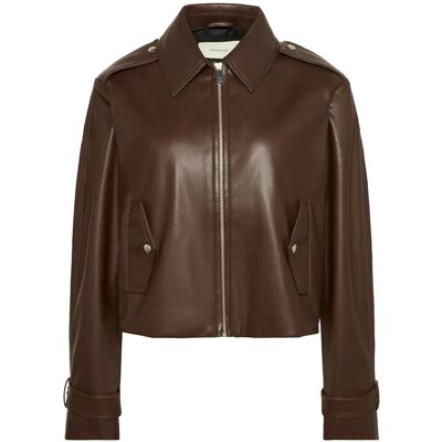 Calvin Leather Moto Jacket XXS RICH BROWN XXS Calvin Leather Moto Jacket XXS RICH BROWN XXS