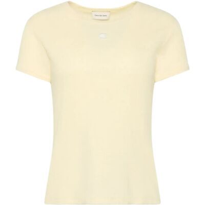 Calvin Ss Monogram Patch Slim Waffle Te M PEAR SORBET M Calvin Ss Monogram Patch Slim Waffle Te M PEAR SORBET M