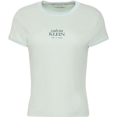 Calvin Ss 2X2 Baby Rib Logo Baby Tee XXS PALE MEADOW XXS Calvin Ss 2X2 Baby Rib Logo Baby Tee XXS PALE MEADOW XXS
