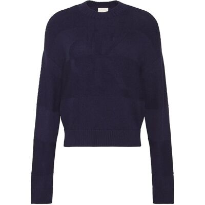 Calvin Ls Tonal Logo Sweater S EVENING BLUE S Calvin Ls Tonal Logo Sweater S EVENING BLUE S
