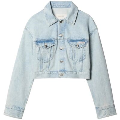 Calvin Denim Cropped Trucker Bleached B XXS BLEACHED BLUE XXS Calvin Denim Cropped Trucker Bleached B XXS BLEACHED BLUE XXS