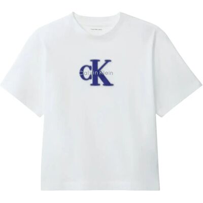 Calvin Ss Boxy Seasonal Monologo Graphi M BRIGHT WHITE M Calvin Ss Boxy Seasonal Monologo Graphi M BRIGHT WHITE M
