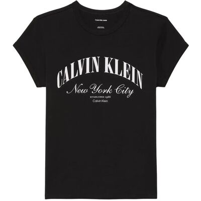 Calvin Ss Graphic Logo Baby Tee XS BLACK XS Calvin Ss Graphic Logo Baby Tee XS BLACK XS